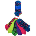 Women's Novelty Socks- Neon Leopard Print